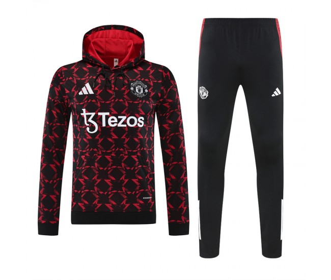 Manchester United FC Men's Pre Match Training Hooded Sweat Football Tracksuit 2024-25