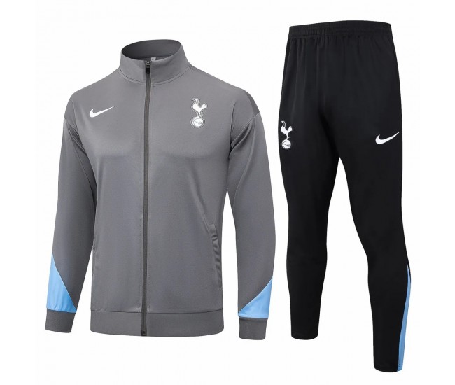 Tottenham Hotspur Mens Grey Training Presentation Football Tracksuit 24-25