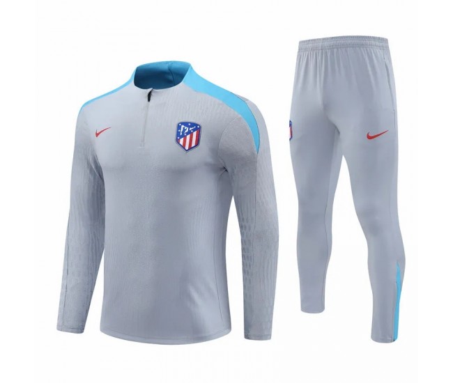 Atlético de Madrid Grey Mens Training Technical Football Tracksuit 2024-25