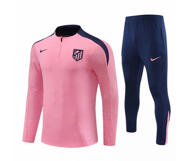 Atlético de Madrid Mens Pink Training Technical Football Tracksuit 2024-25