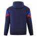 FC Barcelona Mens AWF Raglan Hoodie Jacket Blue 23-24