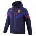 FC Barcelona Mens AWF Raglan Hoodie Jacket Blue 23-24