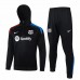 FC Barcelona Mens Black Hooded Technical Football Tracksuit 2024-25