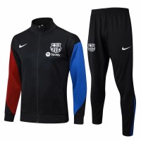 FC Barcelona Mens Black Training Presentation Football Tracksuit 2024-25