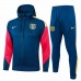 FC Barcelona Mens Navy Hooded Presentation Football Tracksuit 2024-25