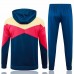 FC Barcelona Mens Navy Hooded Presentation Football Tracksuit 2024-25