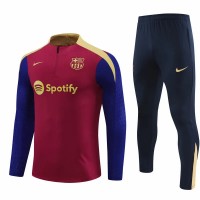 FC Barcelona Mens Red Training Technical Football Tracksuit 2024-25