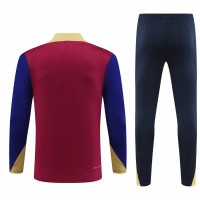 FC Barcelona Mens Red Training Technical Football Tracksuit 2024-25