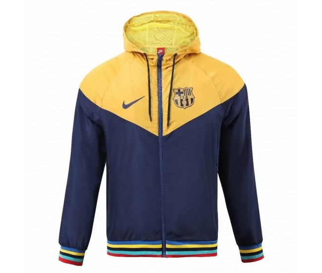 FC Barcelona Mens Windrunner Full Zip Hooded Jacket 23-24