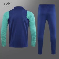 FC Barcelona Soccer Training Technical Tracksuit Blue Kids 2021 2022
