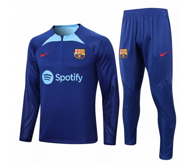 FC Barcelona Navy Strike Training Technical Football Tracksuit 2022-23 FC Barcelona Navy Strike Training Technical Football Tracksuit 2022-23