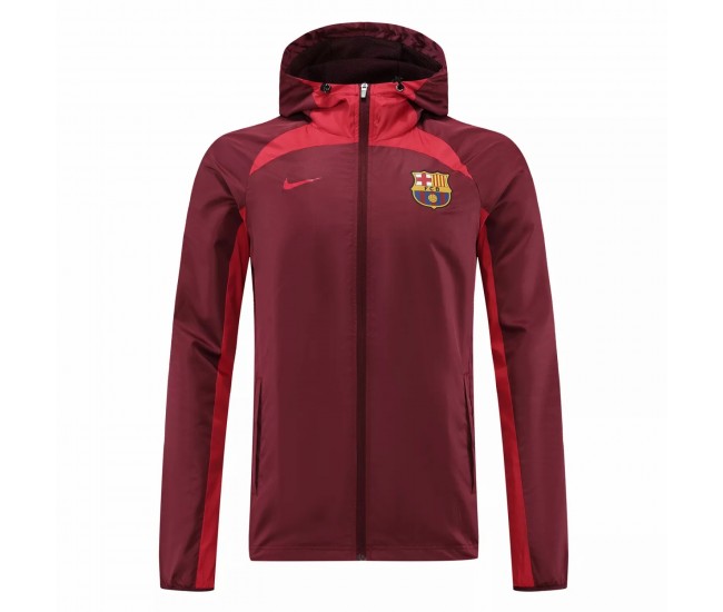 FC Barcelona Mens Red Football Windbreaker 2022-23