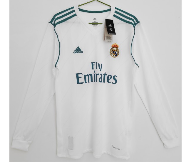 Real Madrid Long Sleeve Home Retro Jersey 2017-2018