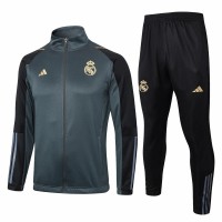 Real Madrid Grey Training Presentation Football Tracksuit 23-24