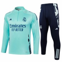 Real Madrid Mens Green Training Technical Football Tracksuit 2024-25