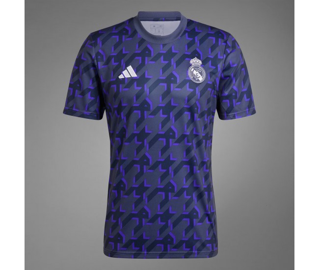 Real Madrid Mens Shadow Navy Pre Match Jersey 23-24