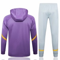 Real Madrid Mens Purple Hooded Presentation Football Tracksuit 2024-25