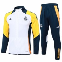 Real Madrid Mens White Training Presentation Football Tracksuit 2024-25