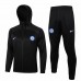 Inter Milan Mens Black Training Hooded Presentation Football Tracksuit 2024-25