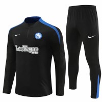Inter Milan Mens Black Training Technical Football Tracksuit 2024-25