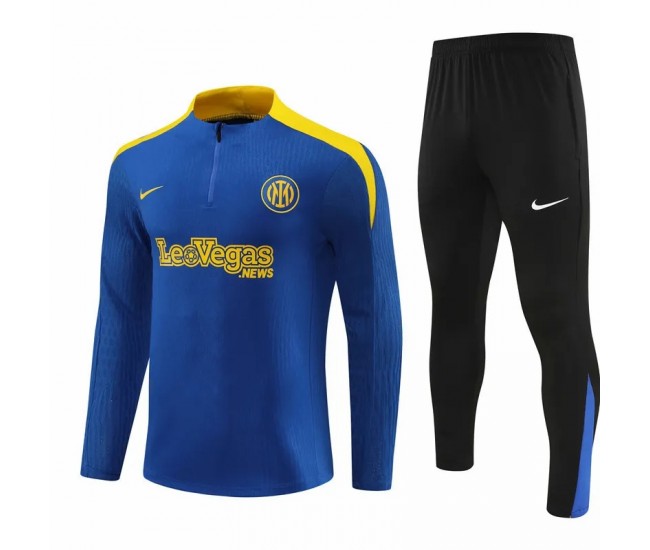 Inter Milan Mens Blue Training Technical Football Tracksuit 2024-25