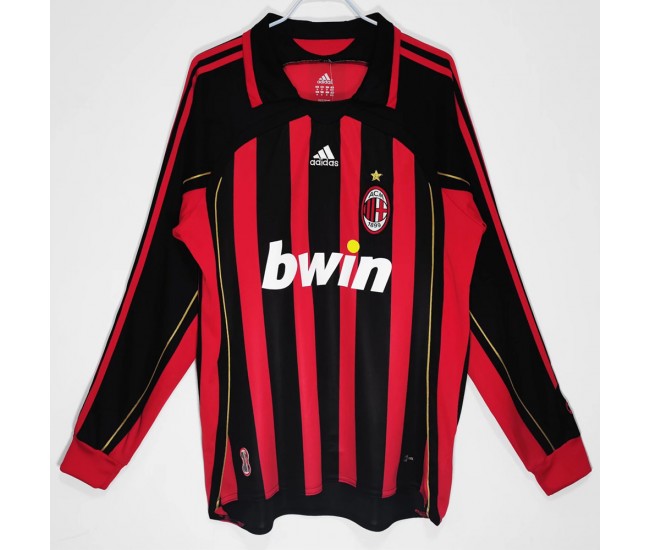 AC Milan Long Sleeve Home Retro Jersey 2006-2007