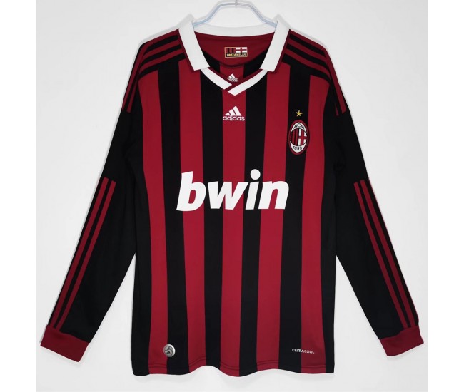 AC Milan Long Sleeve Home Retro Jersey 2009-2010