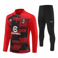 AC Milan Mens Red Training Technical Football Tracksuit 2024-25