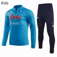 SSC Napoli Training Technical Soccer Tracksuit Blue Kids 2020