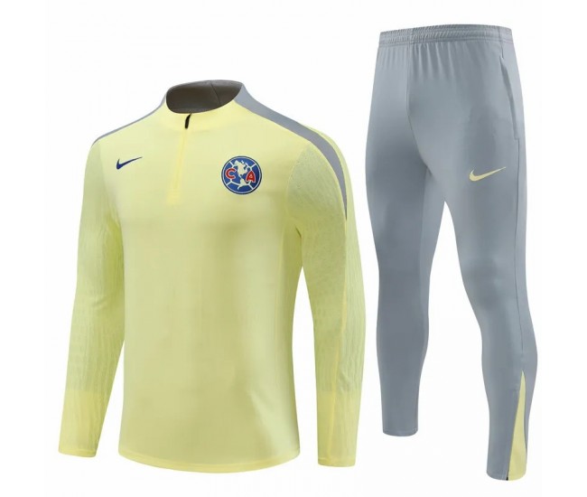 Club America Mens Yellow Training Technical Football Tracksuit 2024-25