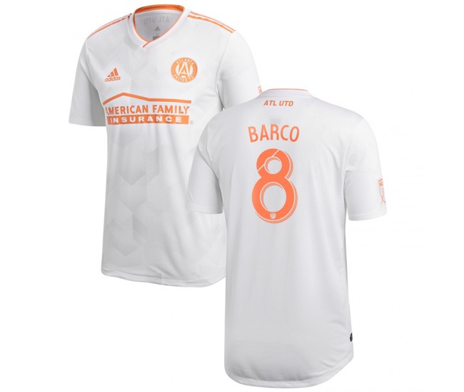 Men's Atlanta United FC Ezequiel Barco White 2018 King Peach Authentic Player Jersey