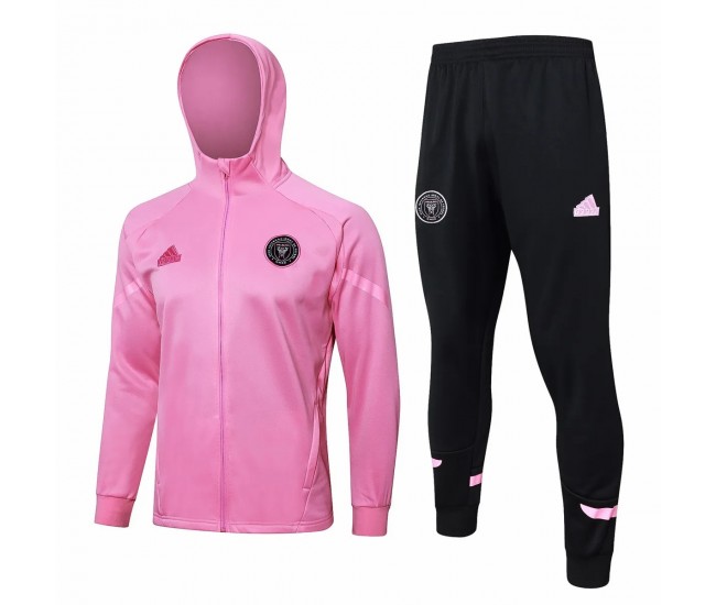 Inter Miami CF Mens Pink Training Hooded Presentation Football Tracksuit 2024-25
