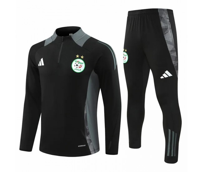 Algeria Mens Black Training Technical Football Tracksuit 2024-25