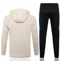 Argentina Mens Beige Training Hooded Technical Football Tracksuit 2024-25