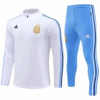 Argentina Mens White Training Technical Football Tracksuit 2023-24