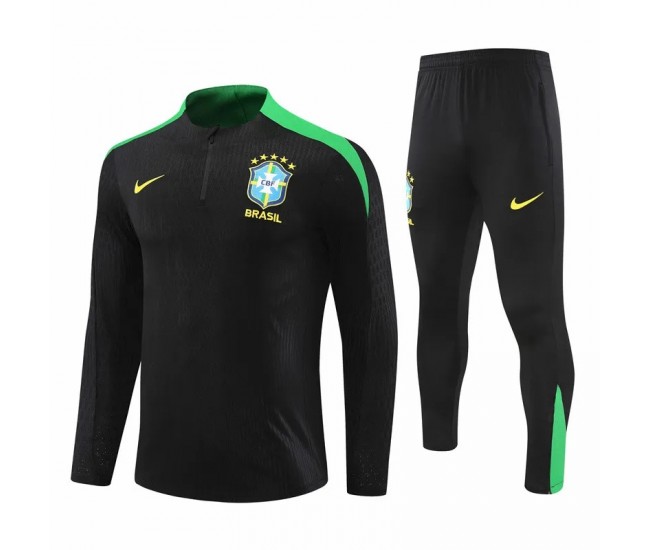 Brazil National Team Mens Black Training Technical Football Tracksuit 2024-25