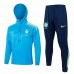 Brazil National Team Mens Blue Training Hooded Technical Football Tracksuit 2024-25