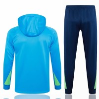 Brazil National Team Mens Blue Training Hooded Technical Football Tracksuit 2024-25