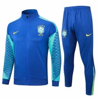 Brazil National Team Mens Blue Training Presentation Football Tracksuit 2024-25