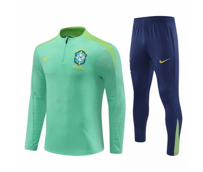 Brazil National Team Mens Green Training Technical Football Tracksuit 2023-24