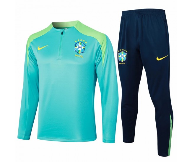 Brazil National Team Mens Green Training Technical Football Tracksuit 2024-25
