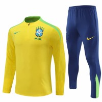 Brazil National Team Mens Yellow Training Technical Football Tracksuit 2024-25