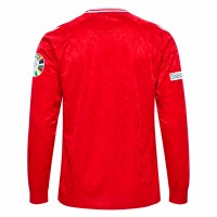 Denmark Mens Euro 2024 Home Long Sleeve Jersey