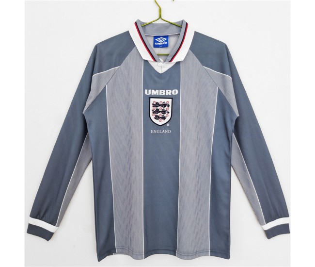 England Long Sleeve Away Retro Jersey 1996 