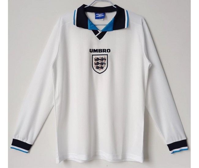 England Long Sleeve Home Retro Jersey 1996 