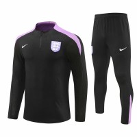England Mens Black Training Technical Football Tracksuit 2024-25