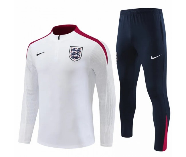 England Mens White Training Technical Football Tracksuit 2024-25