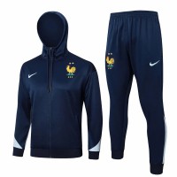 France National Team Mens Navy Training Hooded Presentation Football Tracksuit 2024-25