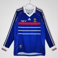 France Long Sleeve Home Retro Jersey 1998