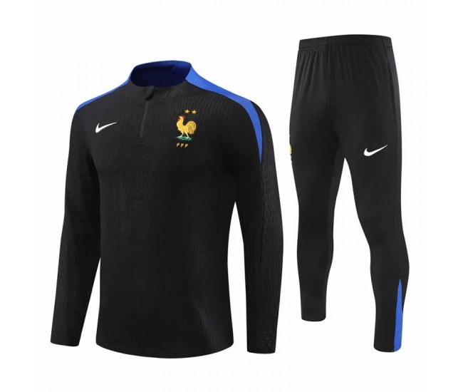 France National Team Mens Black Training Technical Football Tracksuit 2024-25